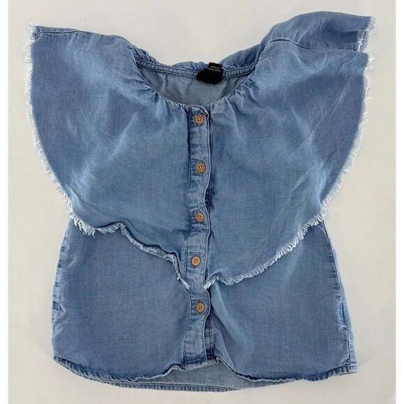 Art Class Girls Chambray Ruffle Button Front Shirt Sz 3T‎ Western Cowgirl - Picture 1 of 5